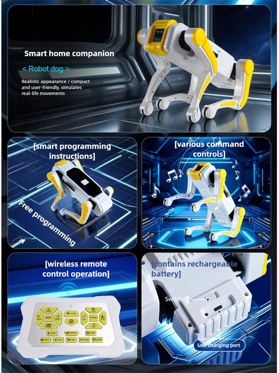 Intelligent AI Mechanical RC Robot Dog - Interactive Voice Control & Programmable Toy