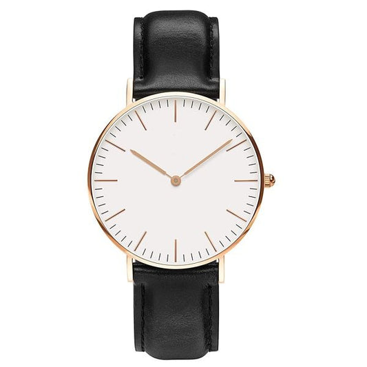 Men’s Luxury Analog Wrist Watch – Brown Leather Strap, Stainless Steel