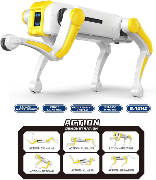 Intelligent AI Mechanical RC Robot Dog - Interactive Voice Control & Programmable Toy