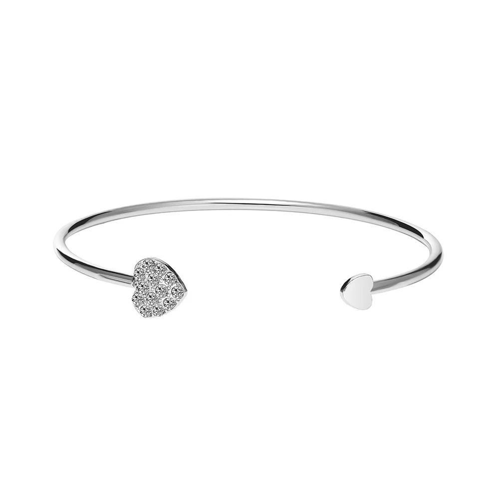 1 Pc Heart Design Silver Plated Kara Bracelet