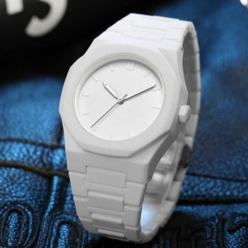 White Aura Wrist Watch – Lightweight Classic with Butterfly Lock