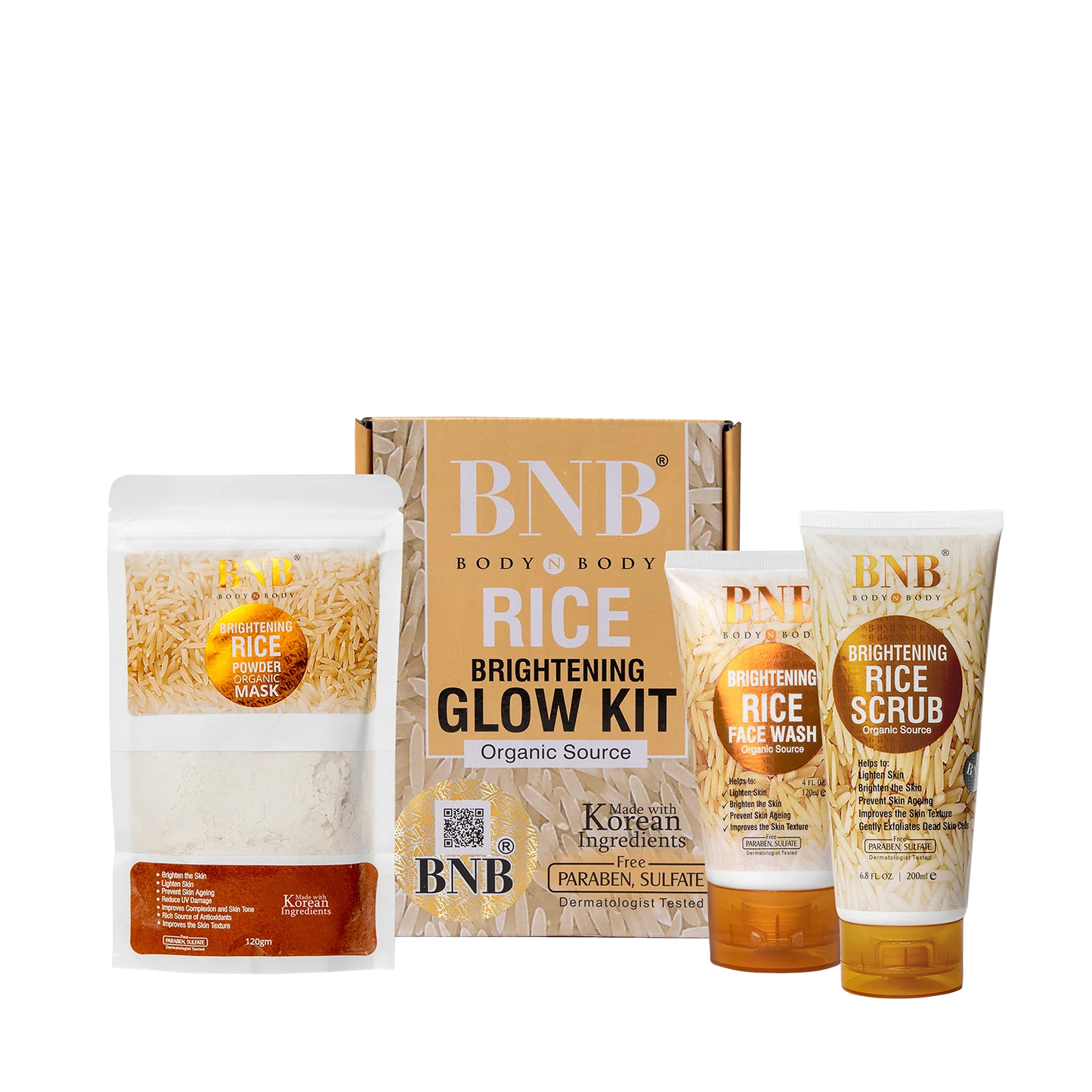 BNB Whitening Rice Extract Bright & Glow Kit