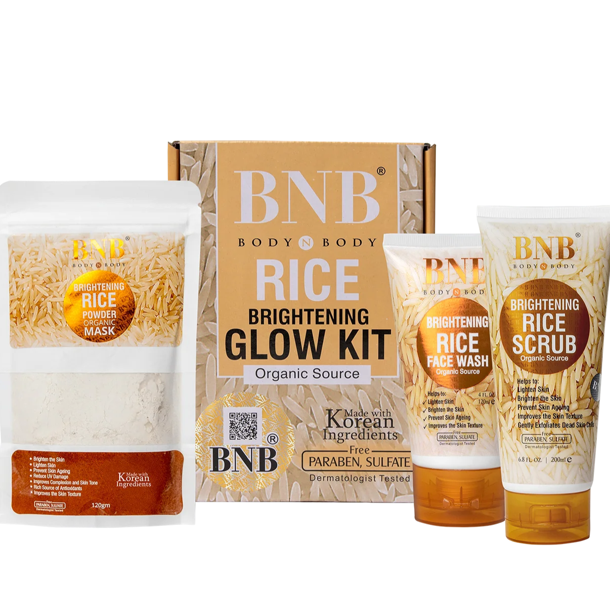 BNB Whitening Rice Extract Bright & Glow Kit