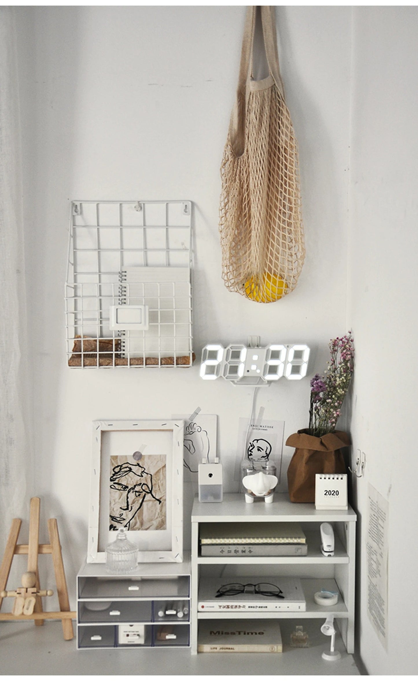 3D LED Digital Alarm Clock – Wall & Table Calendar with Thermometer