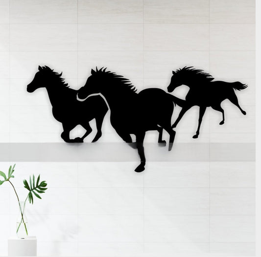 Stunning running horse acrylic wall art, beautifully crafted Zambeel piece for home decor